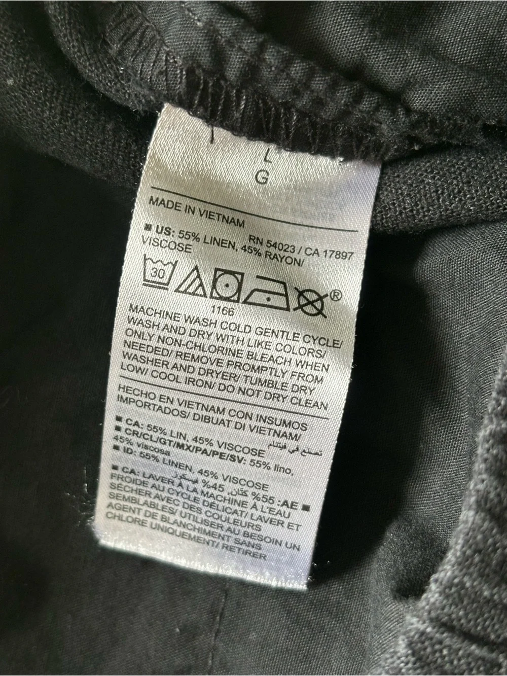 Old Navy Black High-Rise Straight Taper Linen Blend Pants L - Picture 6 of 12